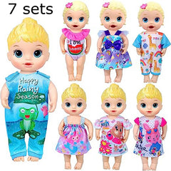 7 Sets Doll Clothes for 25.4 Cm Baby Dolls