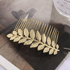 Leaf Hair Comb Golden Silver Leaf Hair Comb Hair Accessories For Girls