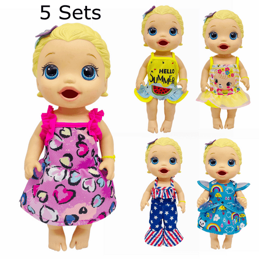 5 Sets Doll Clothes Outfit Dress for 25.4 cm Baby Dolls