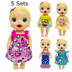 5 Sets Doll Clothes Outfit Dress for 25.4 cm Baby Dolls