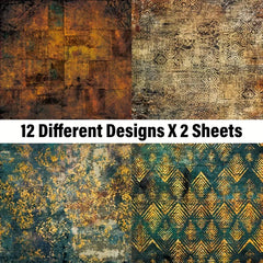 24pcs Vintage Single Sided Scrapbook Paper Pad For DIY Crafts