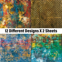 24pcs Vintage Single Sided Scrapbook Paper Pad For DIY Crafts