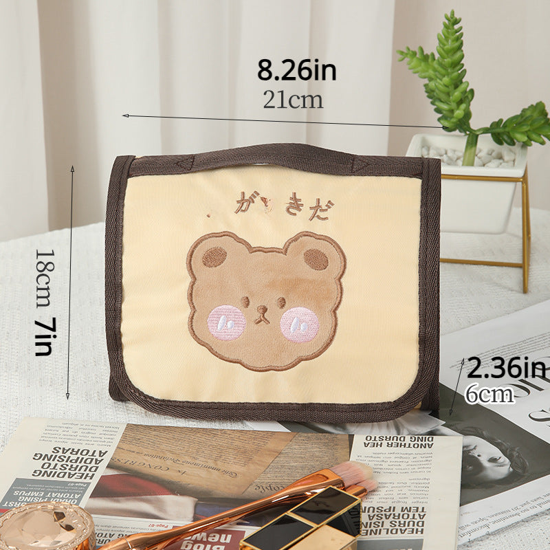 Bear Makeup Bag Hanging Organizer Travel Jewelry Cosmetic Brushes