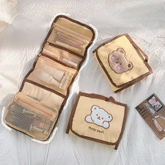 Bear Makeup Bag Hanging Organizer Travel Jewelry Cosmetic Brushes