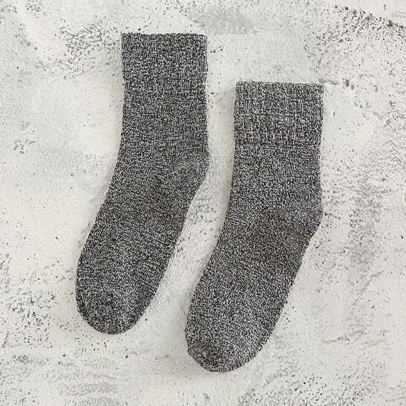 5 Pairs Men's Thermal Crew Socks Thick Cotton Blend Comfy Casual Unisex Socks
