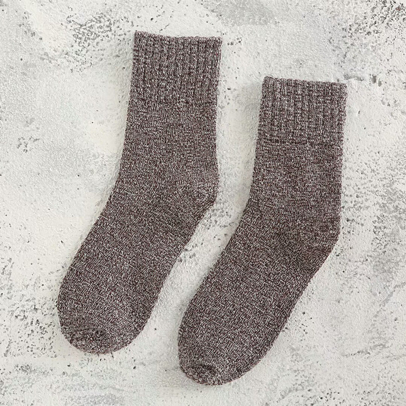5 Pairs Men's Thermal Crew Socks Thick Cotton Blend Comfy Casual Unisex Socks