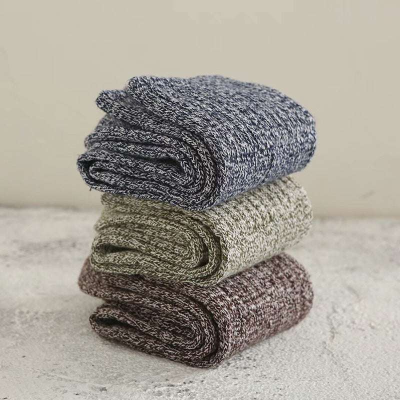 5 Pairs Men's Thermal Crew Socks Thick Cotton Blend Comfy Casual Unisex Socks