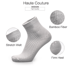5 Pairs Bamboo Soft Ankle Socks Solid Breathable Crew Socks