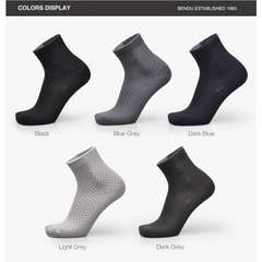 5 Pairs Bamboo Soft Ankle Socks Solid Breathable Crew Socks