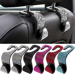 Multifunction Portable Rhinestone Car Seat Back Hook Headrest Storage Holder