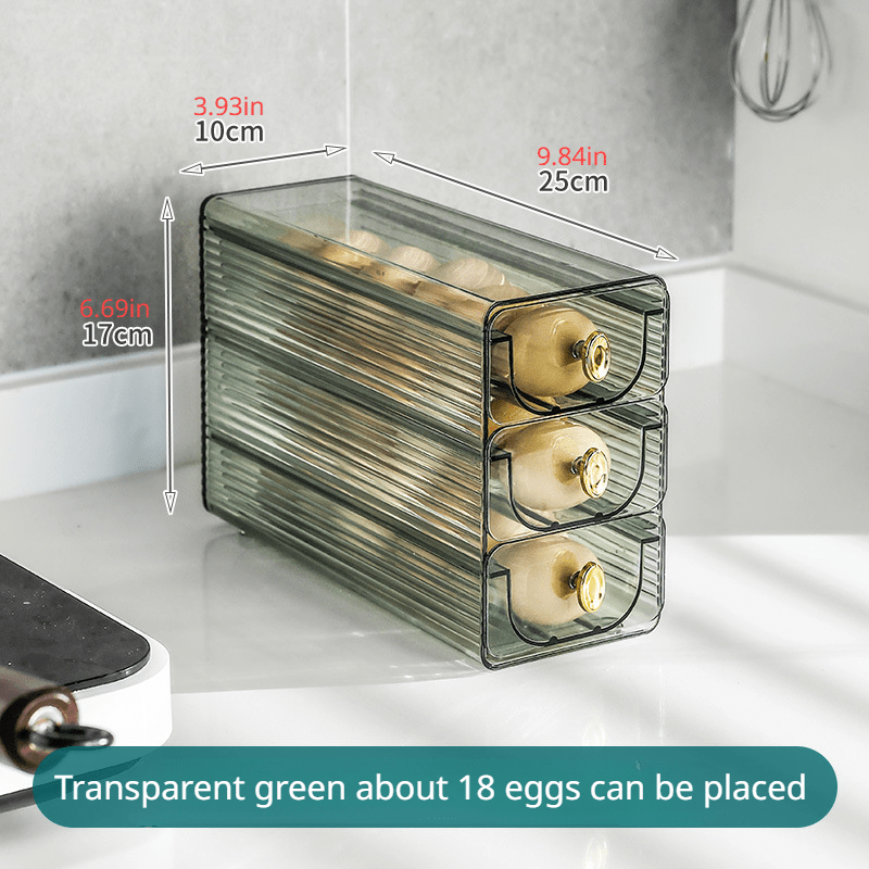 Refrigerator Side Door Egg Storage Box Leak Proof Reusable Hand Wash Transparent