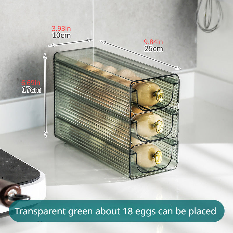 Refrigerator Side Door Egg Storage Box Leak Proof Reusable Hand Wash Transparent
