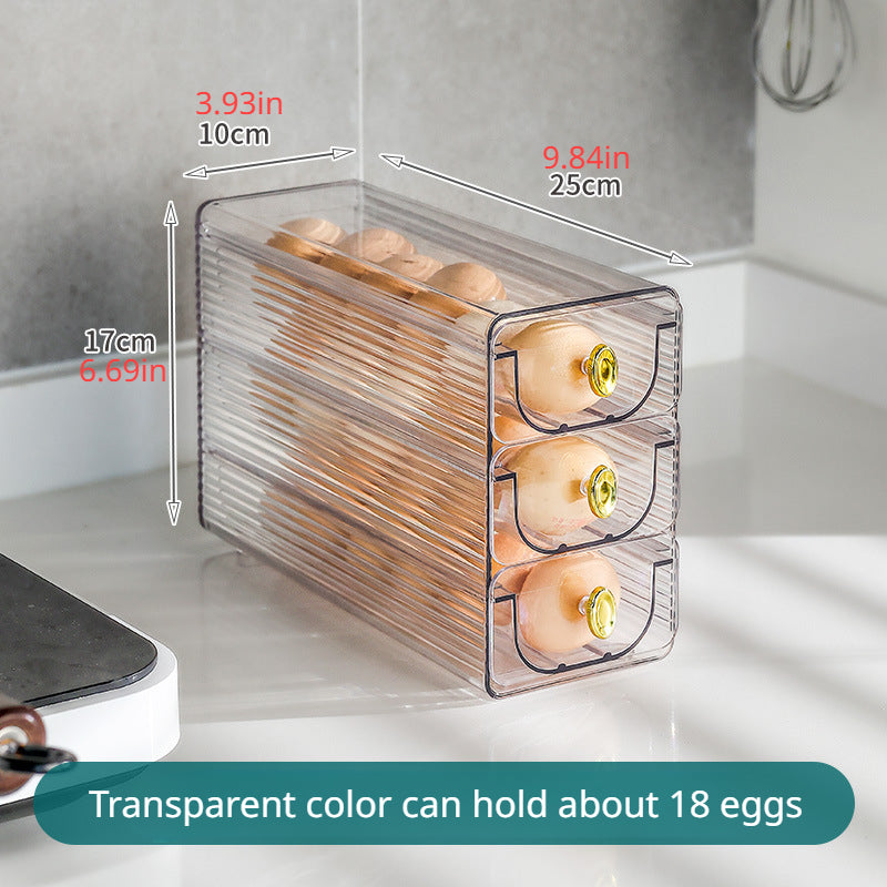 Refrigerator Side Door Egg Storage Box Leak Proof Reusable Hand Wash Transparent