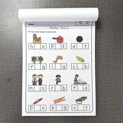 English CVC Words Phonics Learning Workbook Language Arts Skills Book