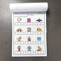 English CVC Words Phonics Learning Workbook Language Arts Skills Book