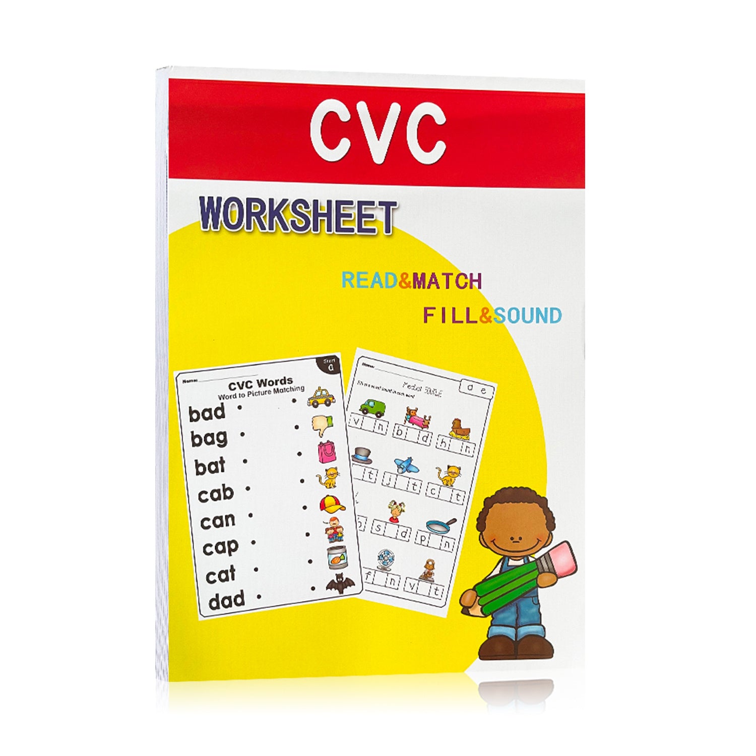English CVC Words Phonics Learning Workbook Language Arts Skills Book