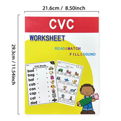 English CVC Words Phonics Learning Workbook Language Arts Skills Book