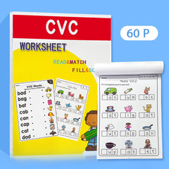 English CVC Words Phonics Learning Workbook Language Arts Skills Book