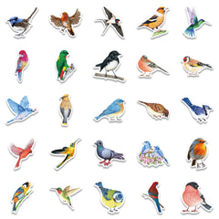 50 Watercolor Bird Stickers Room Decor Mobile Phone Computer DIY Waterproof