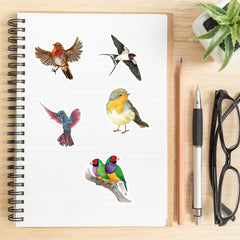 50 Watercolor Bird Stickers Room Decor Mobile Phone Computer DIY Waterproof