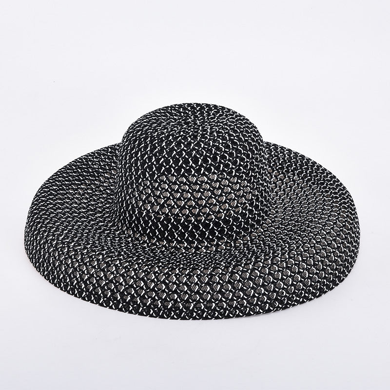 Casual Straw Sunshade Hat for Spring Summer Travel Seaside