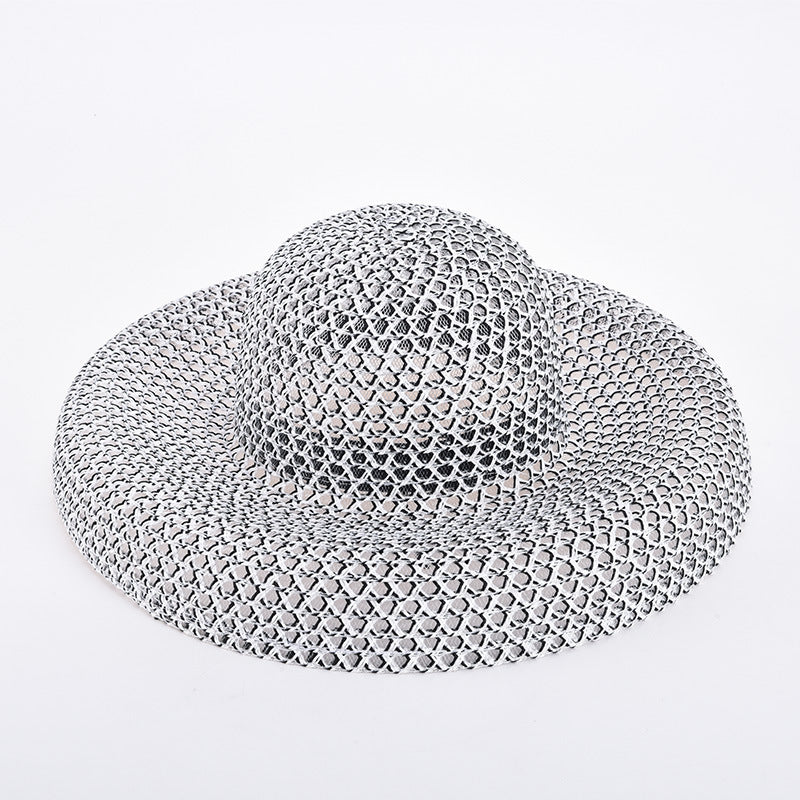 Casual Straw Sunshade Hat for Spring Summer Travel Seaside