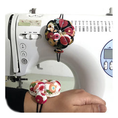 Pumpkin Shape Pin Cushion with Wrist Strap for Sewing DIY