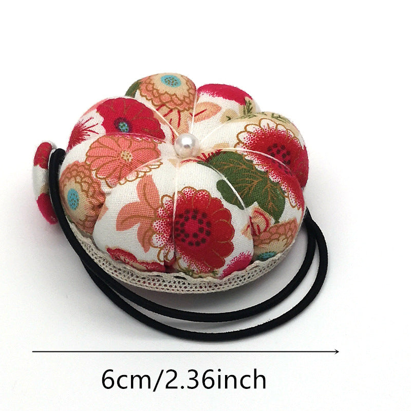 Pumpkin Shape Pin Cushion with Wrist Strap for Sewing DIY