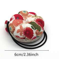 Pumpkin Shape Pin Cushion with Wrist Strap for Sewing DIY