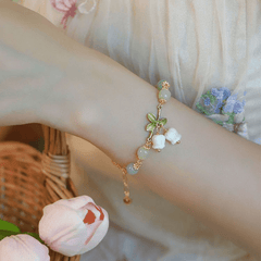 Convallaria Majalis Jade Lily Of The Valley Flower Bracelet Girls Gift