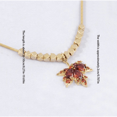 Red Maple Leaf Necklace Small Unique Light Temperament Versatile