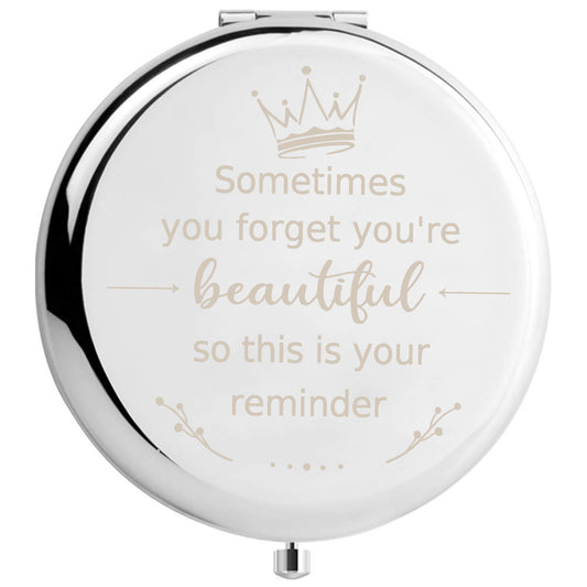 Floral Compact Mirror Roses Bridesmaid Proposal Gift Your Text Wedding Favors