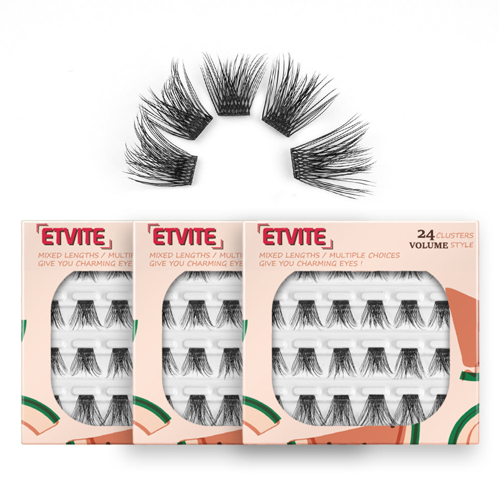 5 Boxes D Curl Cluster Mixed Style Lashes DIY Eyelash Extensions