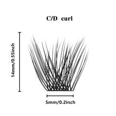 5 Boxes D Curl Cluster Mixed Style Lashes DIY Eyelash Extensions