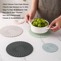 1pc Silicone Trivet Mat Heat Resistant and Flexible Hot Pads for Kitchen Counter