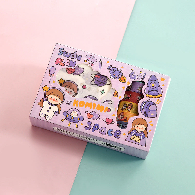Cartoon Waterproof Journal Tape Sticker Set for DIY Decoration