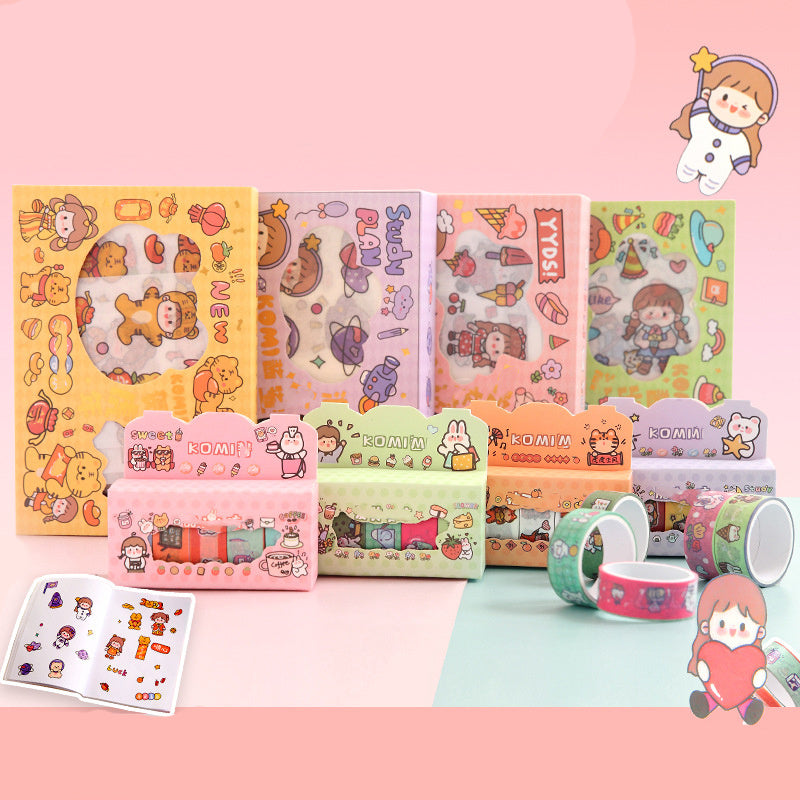 Cartoon Waterproof Journal Tape Sticker Set for DIY Decoration