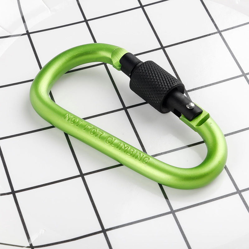 4pcs Screw Gate Carabiner Clips D Shape Keychain Hooks