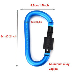 4pcs Screw Gate Carabiner Clips D Shape Keychain Hooks