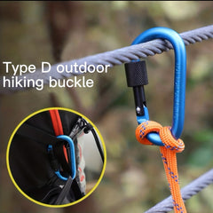 4pcs Screw Gate Carabiner Clips D Shape Keychain Hooks