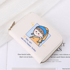 Cartoon Zipper Card Holder Money Clip Short Wallet for Girls