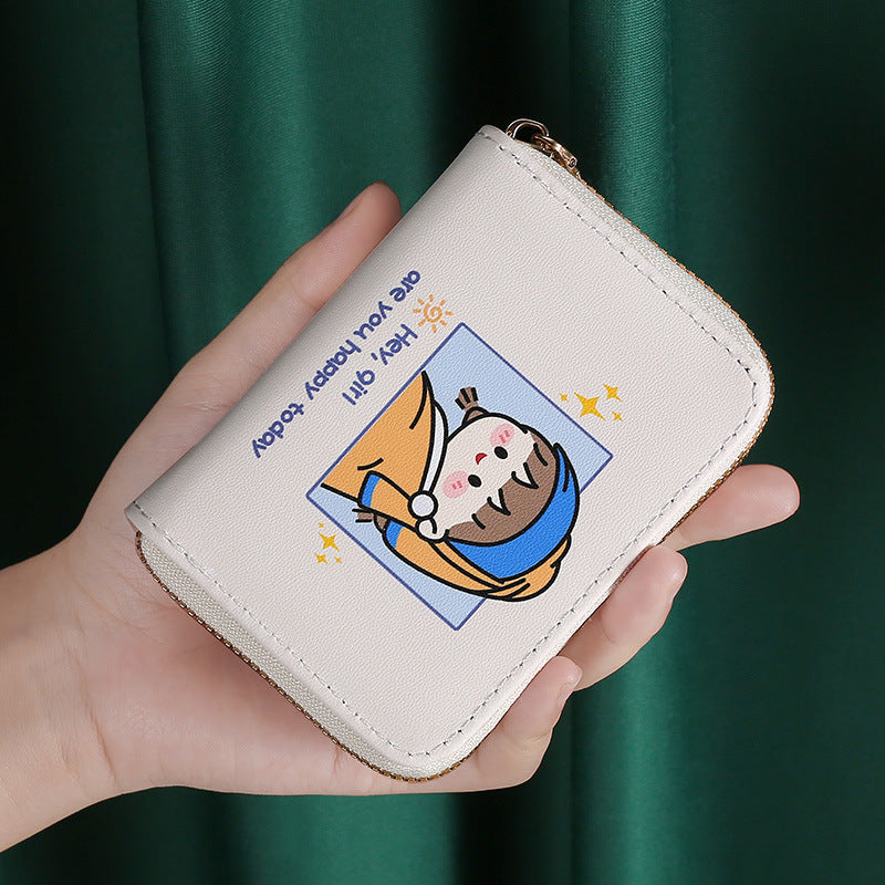 Cartoon Zipper Card Holder Money Clip Short Wallet for Girls