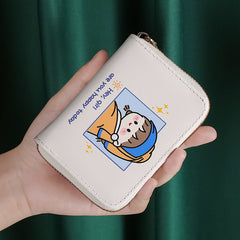 Cartoon Zipper Card Holder Money Clip Short Wallet for Girls