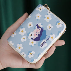 Cartoon Zipper Card Holder Money Clip Short Wallet for Girls