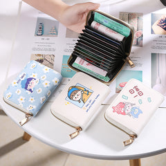 Cartoon Zipper Card Holder Money Clip Short Wallet for Girls