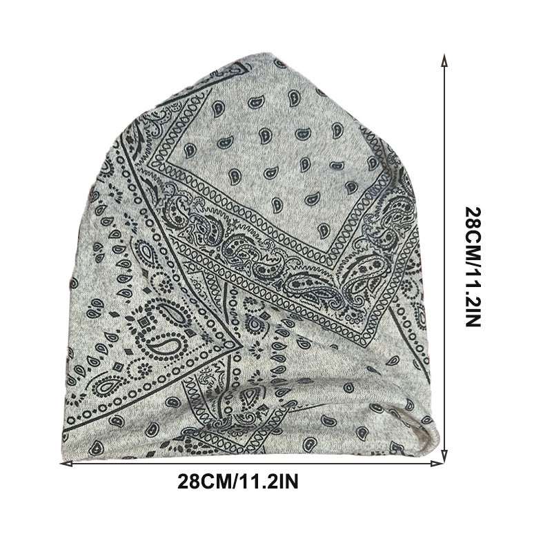 Classic Paisley Print Beanie Hip Hop Unisex Slouchy Baggy Hat