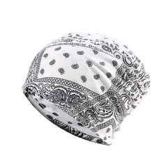 Classic Paisley Print Beanie Hip Hop Unisex Slouchy Baggy Hat
