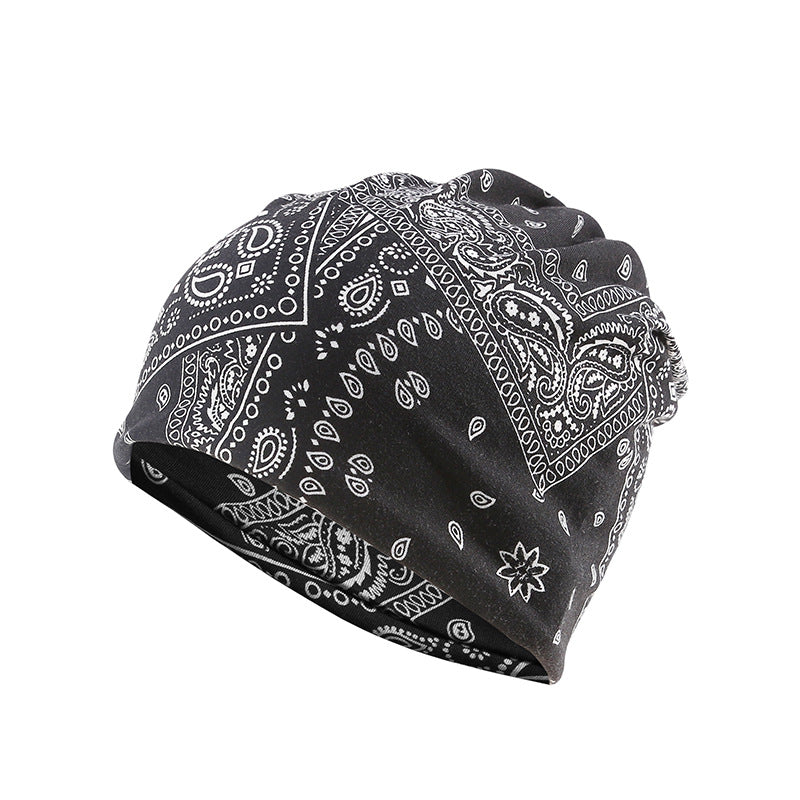 Classic Paisley Print Beanie Hip Hop Unisex Slouchy Baggy Hat