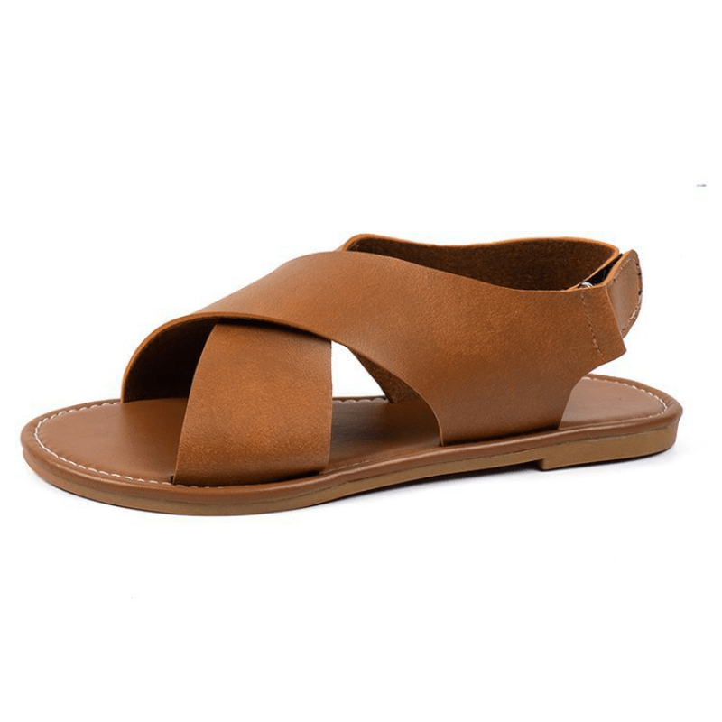 Women's Summer Flat Sandals Round Toe Buckle Casual Shoes
