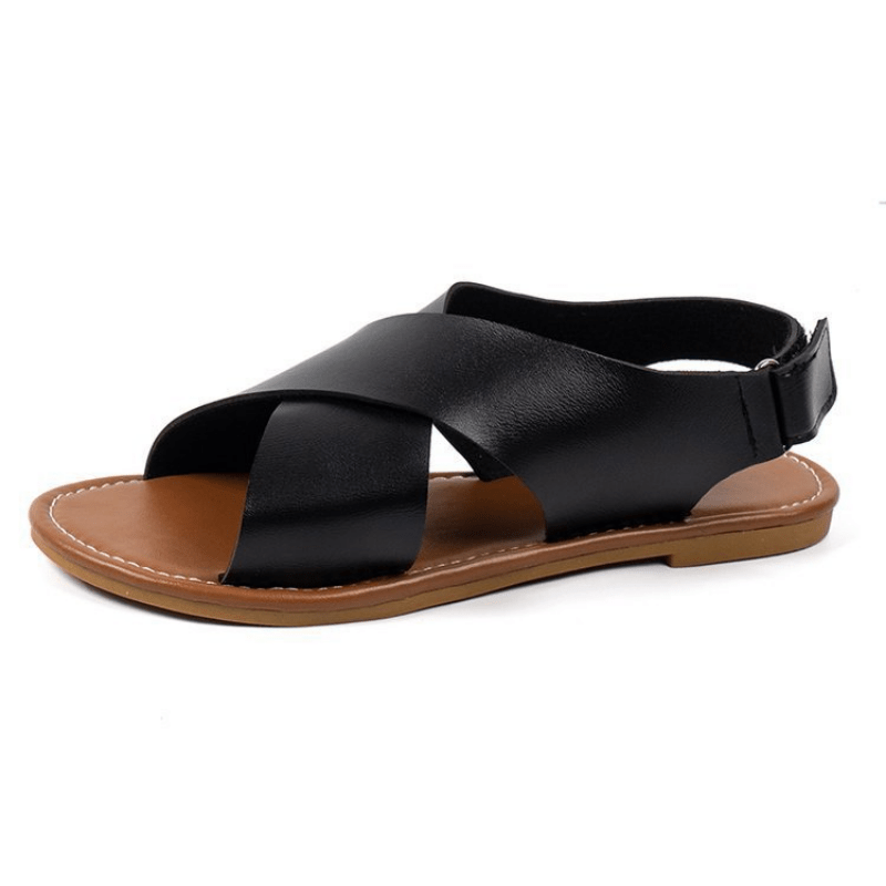 Women's Summer Flat Sandals Round Toe Buckle Casual Shoes